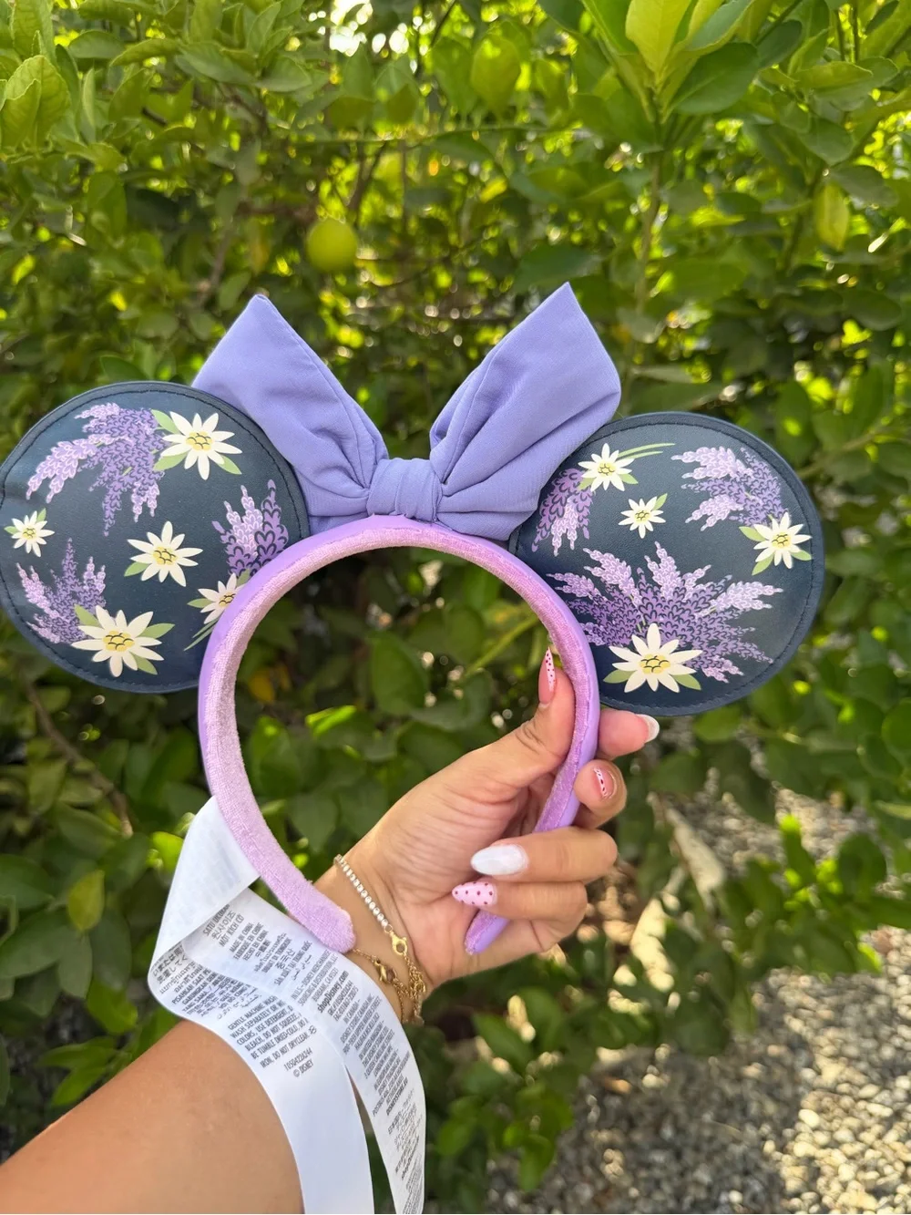 Lavender Floral Minnie Ears Headband